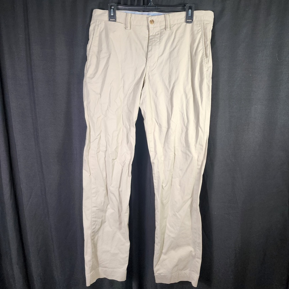 Polo Ralph Lauren Mens Tan Khaki Stretch Straight Fit Chino Pants‎ 32x32